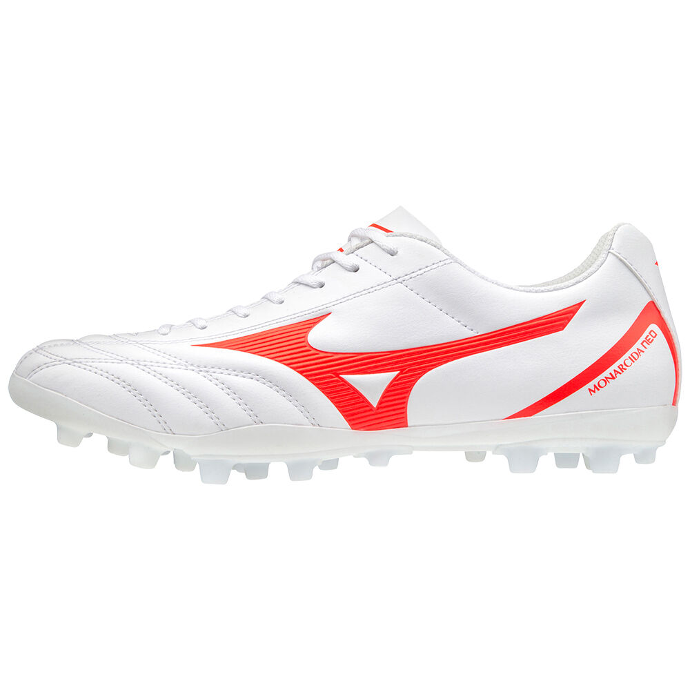 Tacos de Futbol Mizuno Monarcida Neo Select AG Para Hombre Blancos/Coral 1063942-HB